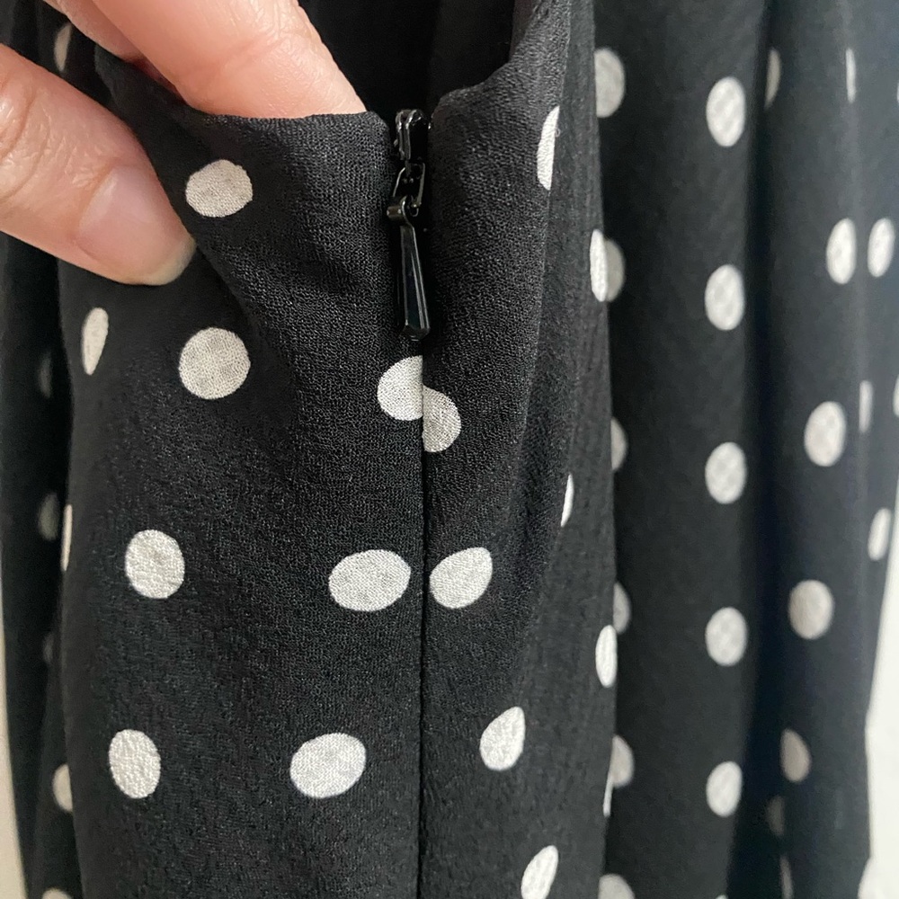 Bardot Black Dress with White Polka Dots - Picture 3 of 7